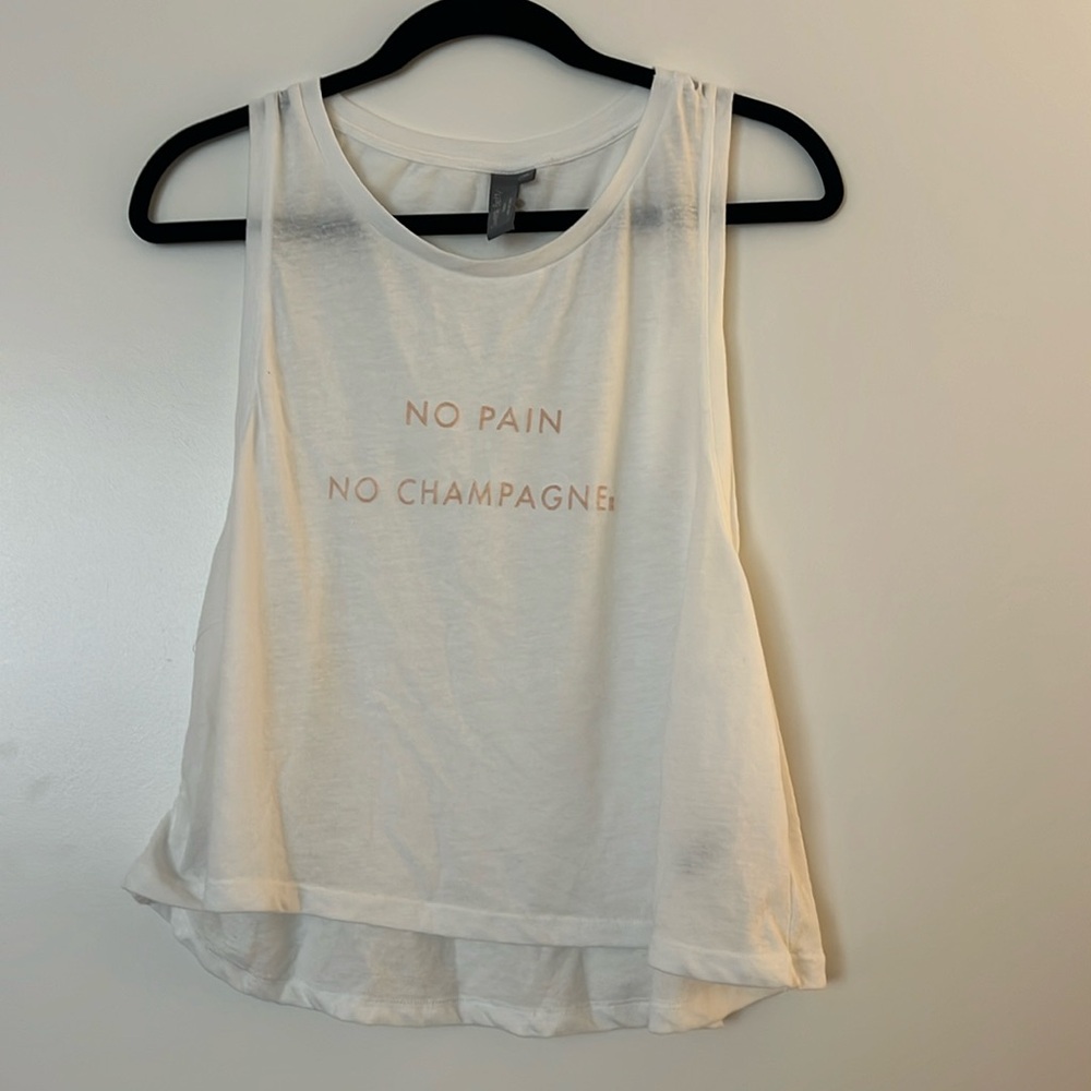NWOT sweaty Betty tank “no pain no champagne”